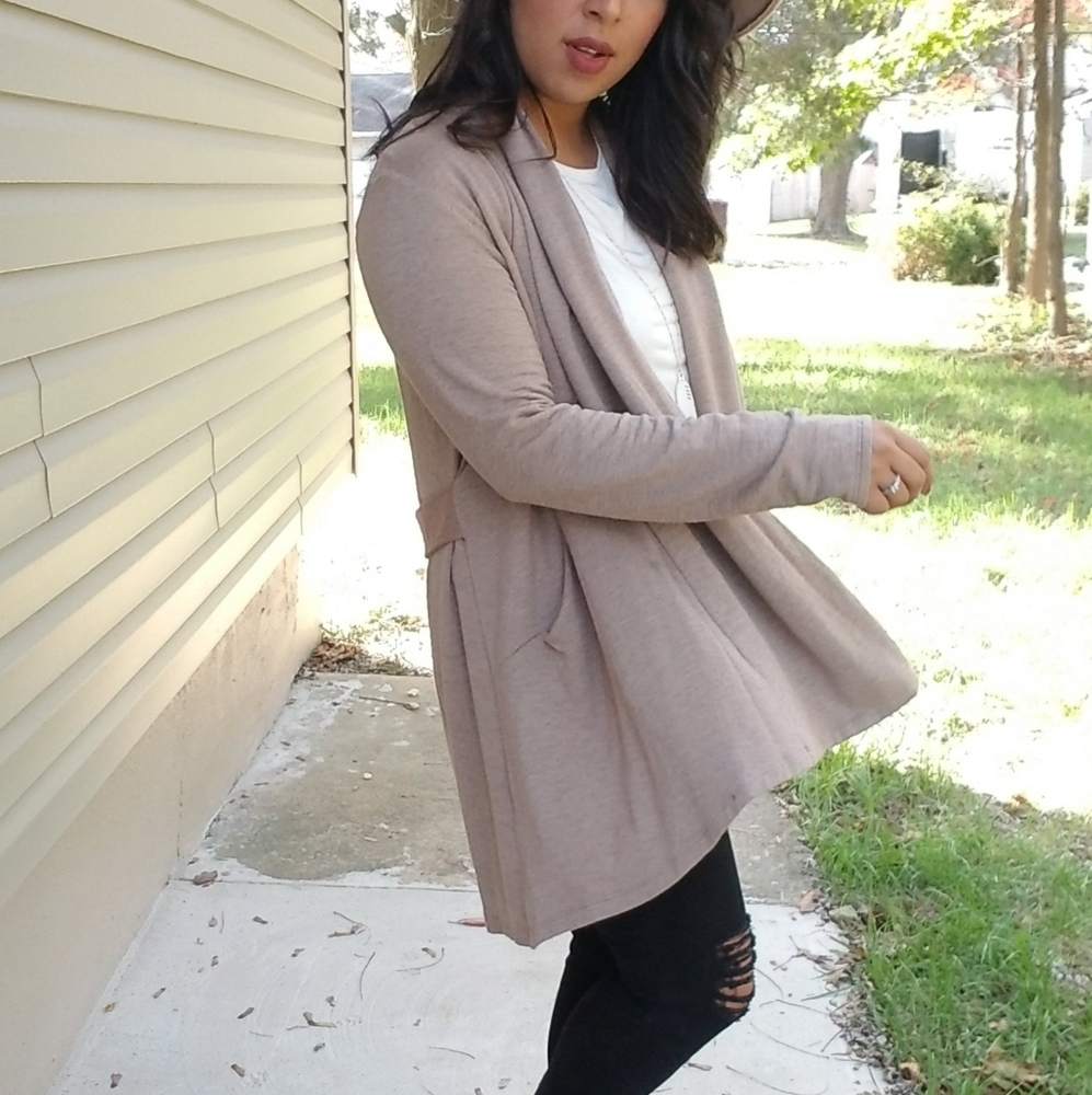 FLASHSALE⚡ULTRAMODERN DRAPE CARDIGAN IN BROWN - Picture 7 of 12